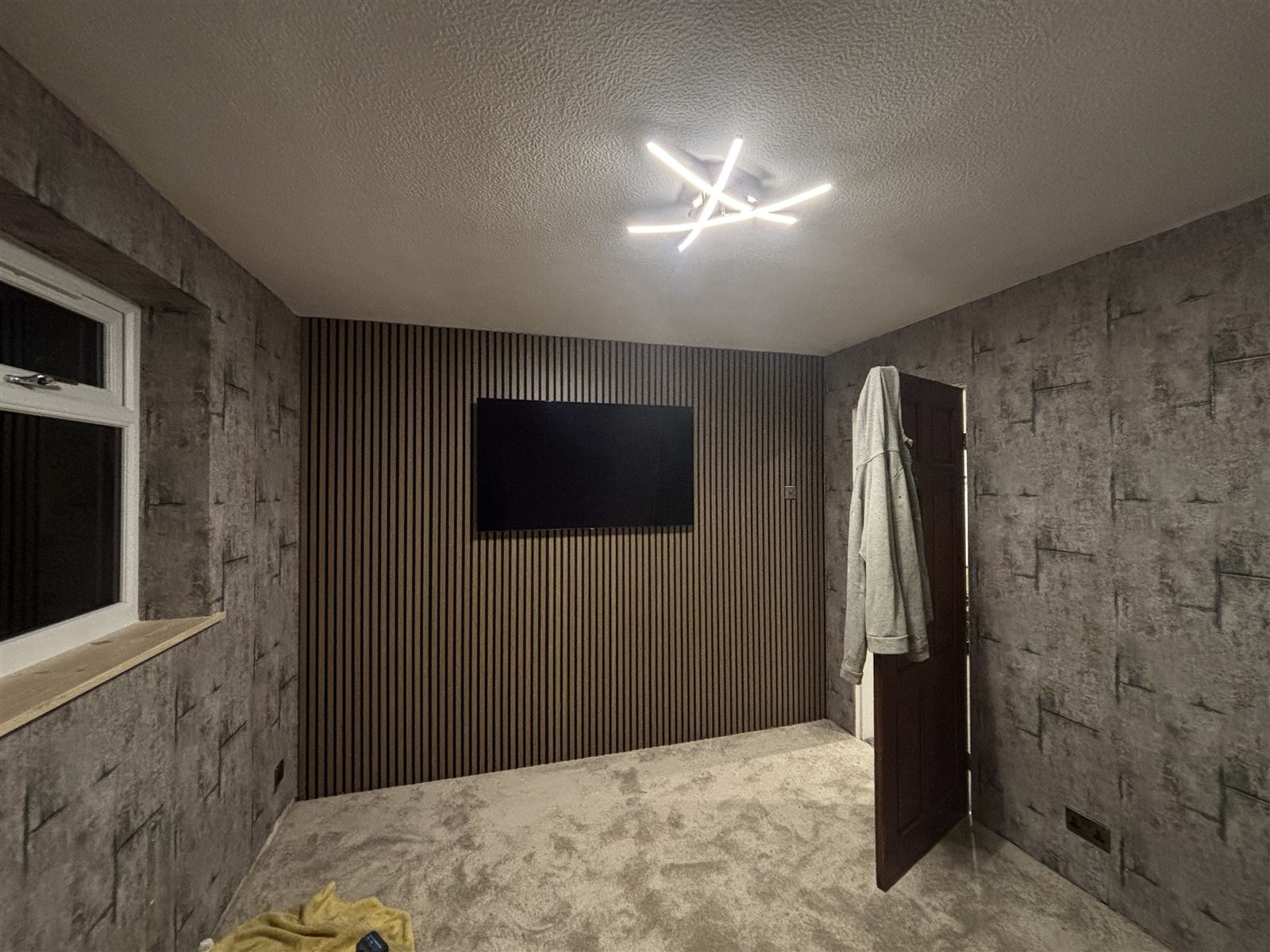 Media room renovation with feature wall, Chorley